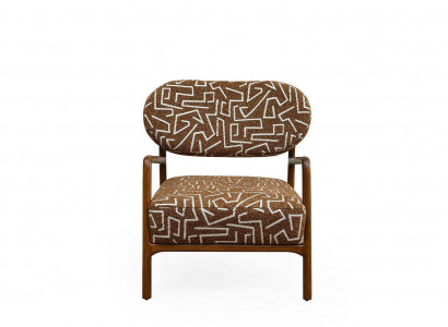 Sessel Ohrensessel Polster 1 Sitzer Braun Stoffsessel Polstersessel